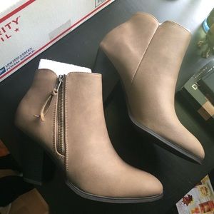 Brown booties! Never worn size 8